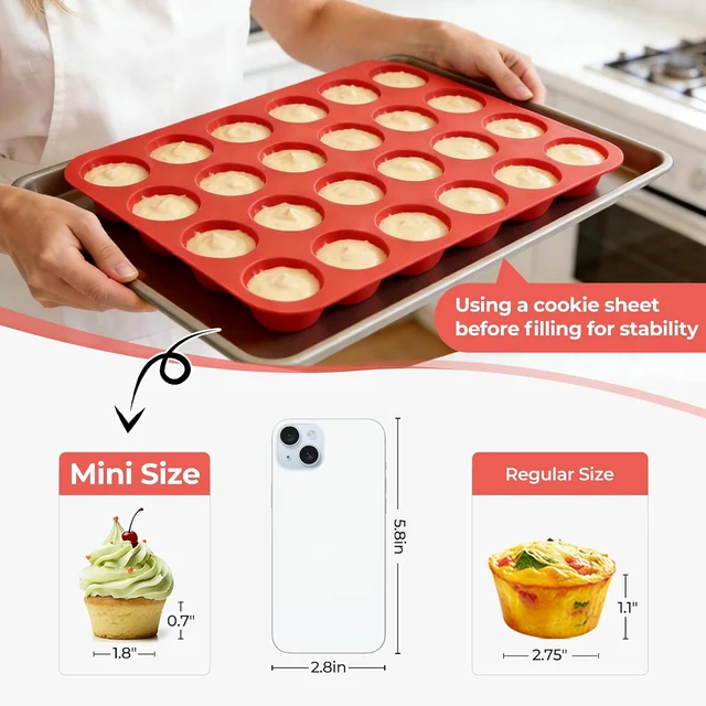 Supporting the mini pan on a cookie sheet